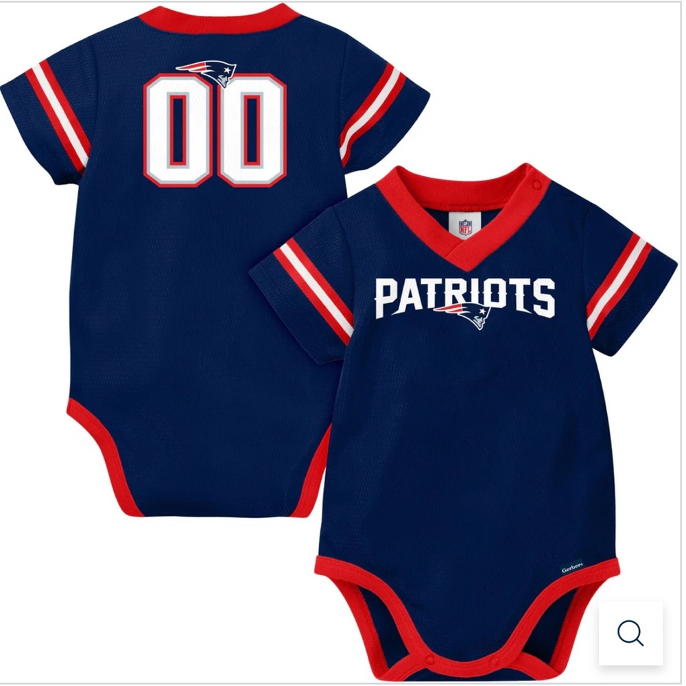 NFL Patriots Navy and Red Kids Bodysuit